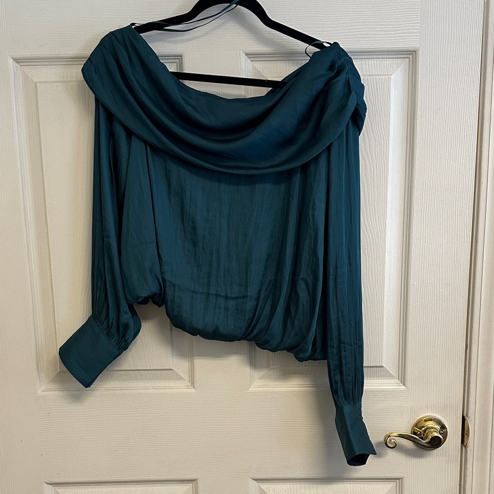 Fab’rik Carleen Off-Shoulder Satin Blouse